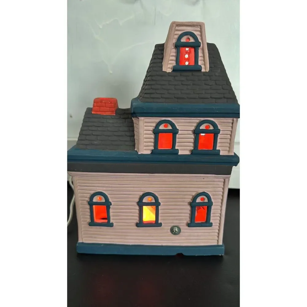 Pacific Rim Electric Ghost House Halloween Ceramic Vintage WORKS